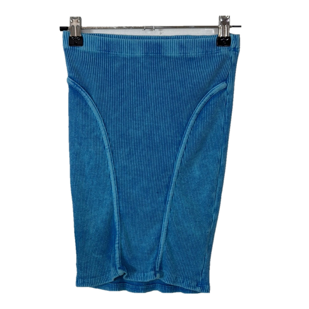 Fashion Nova Blue Ribbed Pencil Mini Skirt SKU0263